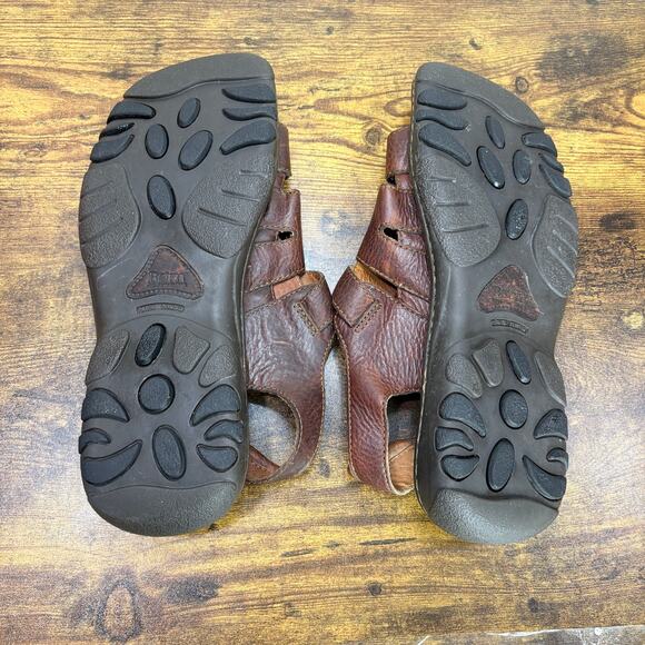 Born Mens Size 11 EU 45 Fisherman Sandals Leather Brown Open Toe Classic Preppy - Picture 5 of 11